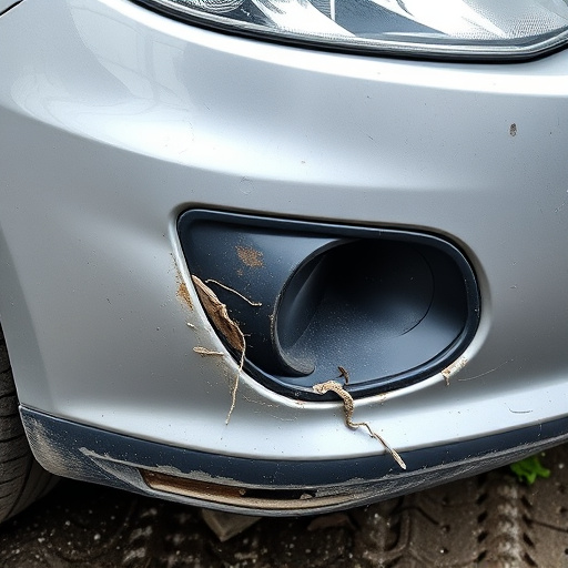 damaged car bumper