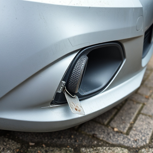 damaged car bumper