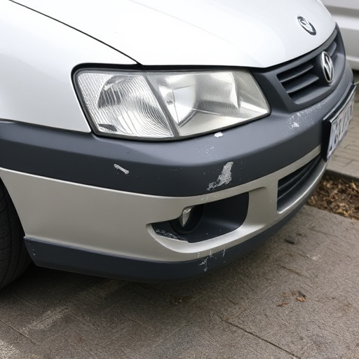 damaged car bumper