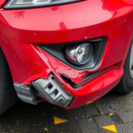 damaged car bumper