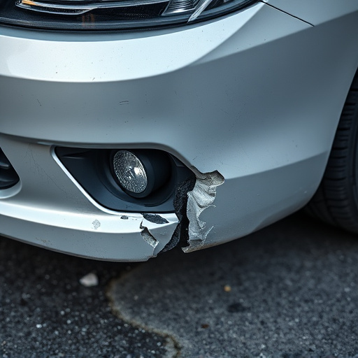 damaged car bumper