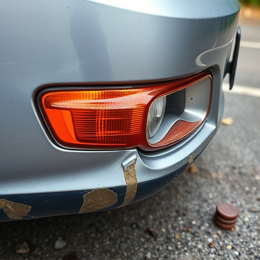damaged car bumper