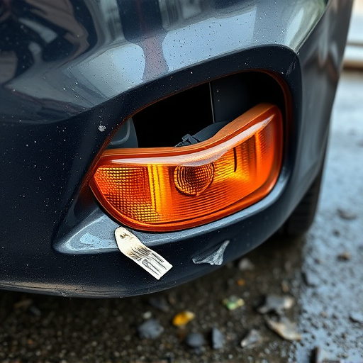 damaged car bumper