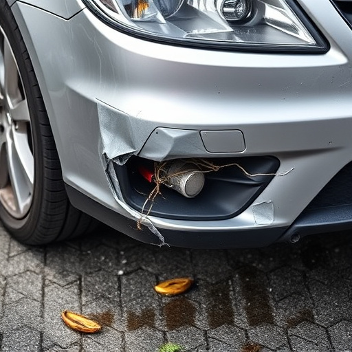 damaged car bumper