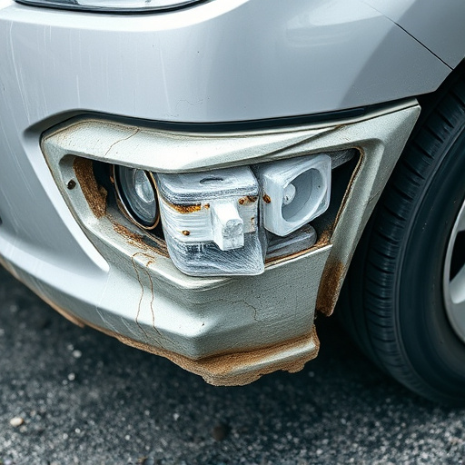 damaged car bumper