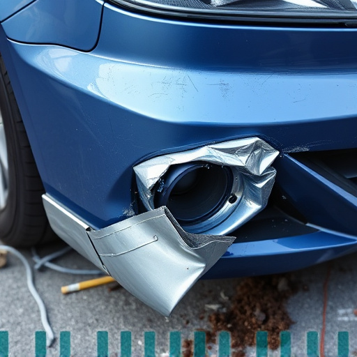 damaged car bumper