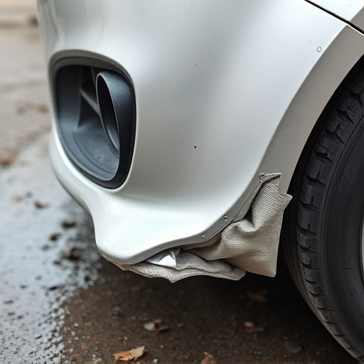 damaged car bumper