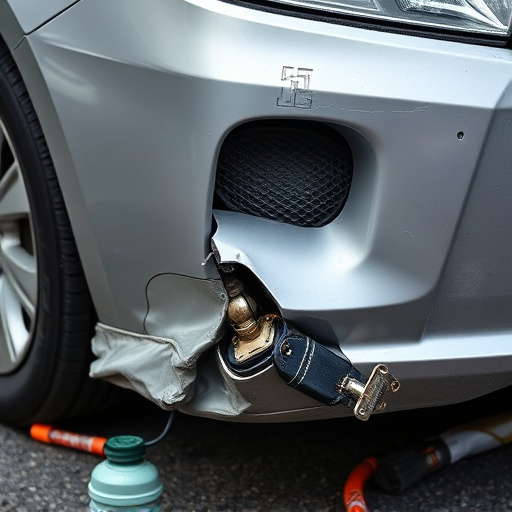 damaged car bumper