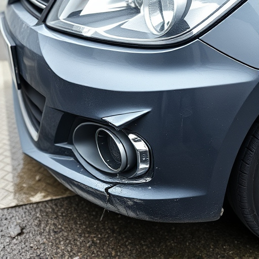 damaged car bumper