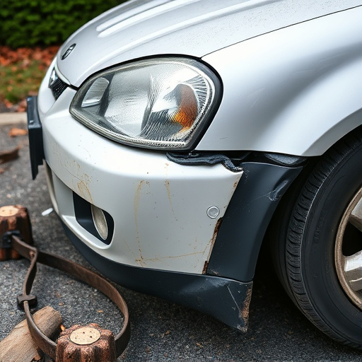 damaged car bumper