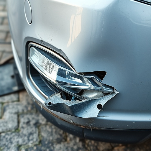 damaged car bumper