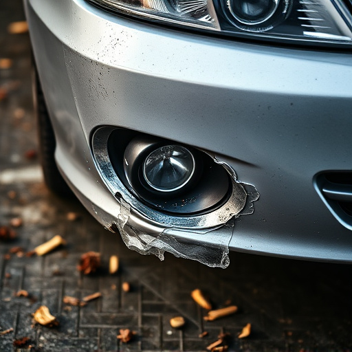 damaged car bumper