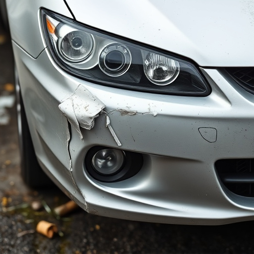 damaged car bumper