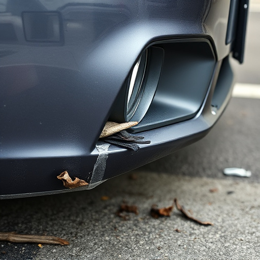 damaged car bumper