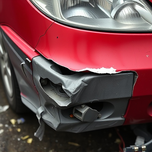 damaged car bumper