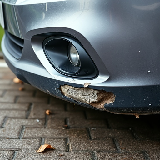 damaged car bumper