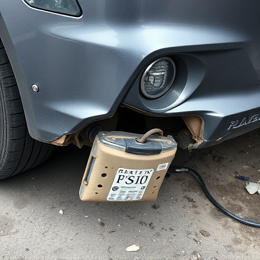 damaged car bumper