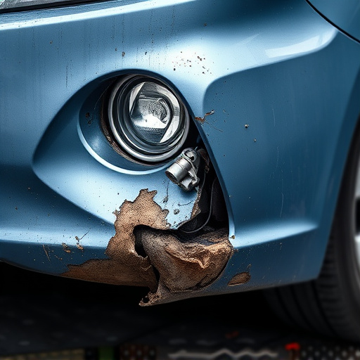 damaged car bumper