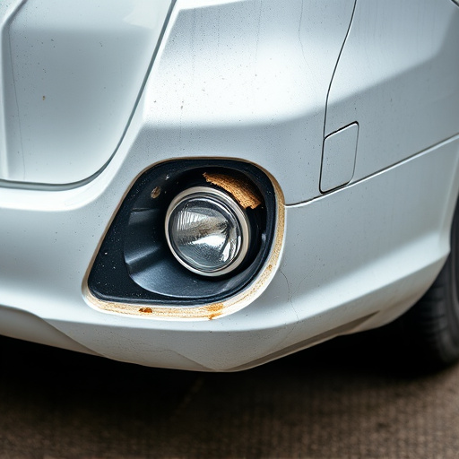damaged car bumper