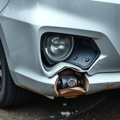 damaged car bumper