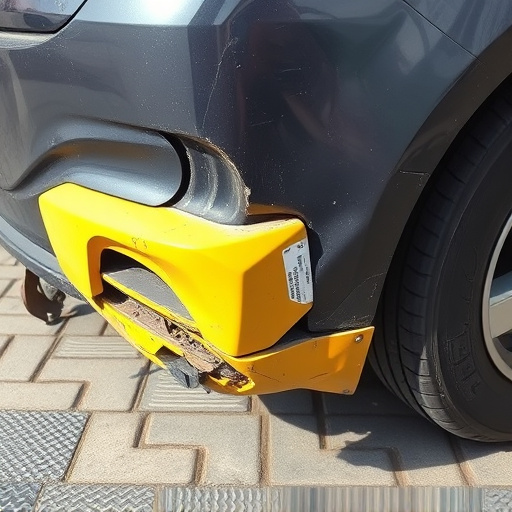 damaged car bumper