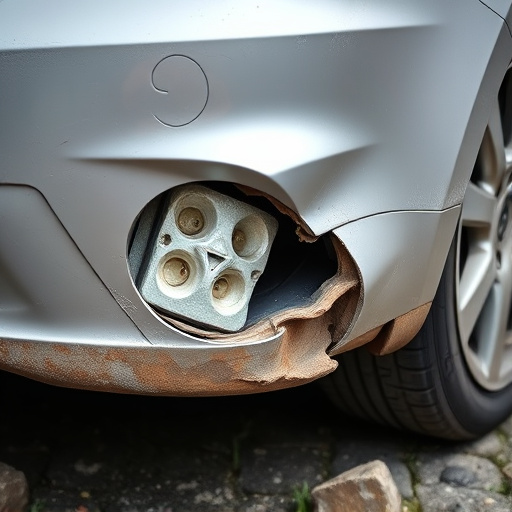damaged car bumper