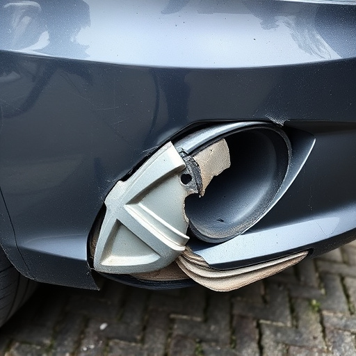 damaged car bumper