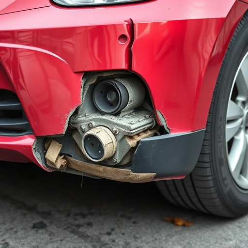 damaged car bumper