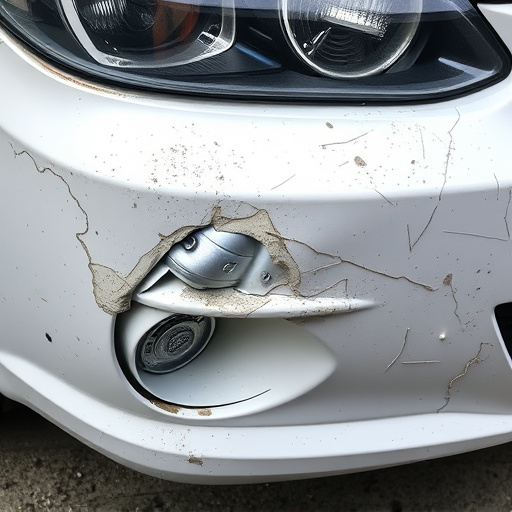 damaged car bumper
