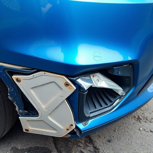 damaged car bumper