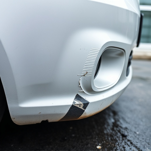 damaged car bumper