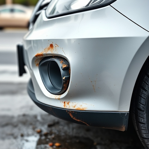 damaged car bumper
