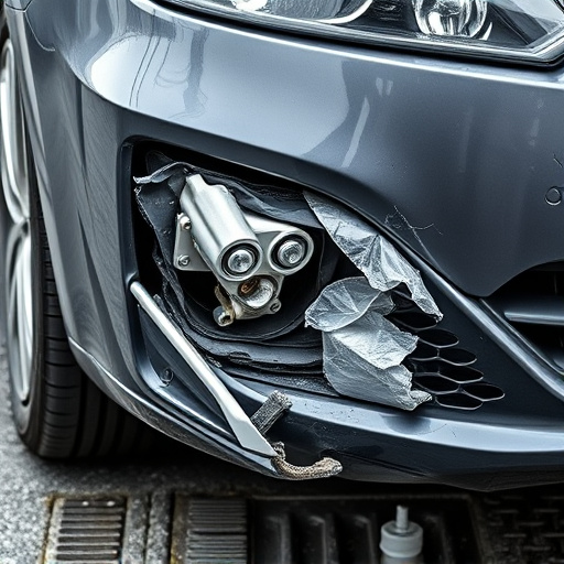 damaged car bumper