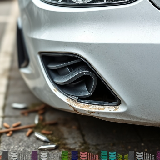 damaged car bumper