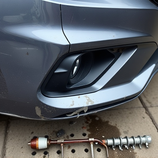 damaged car bumper