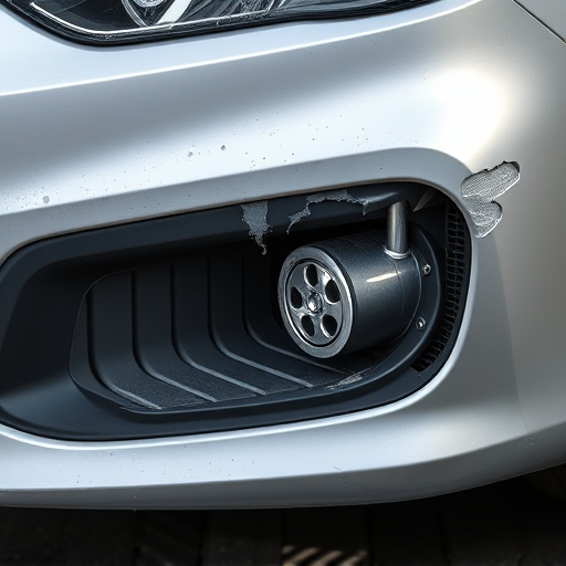 damaged car bumper