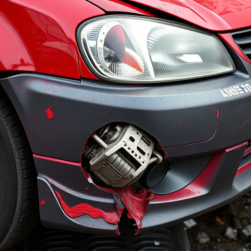 damaged car bumper