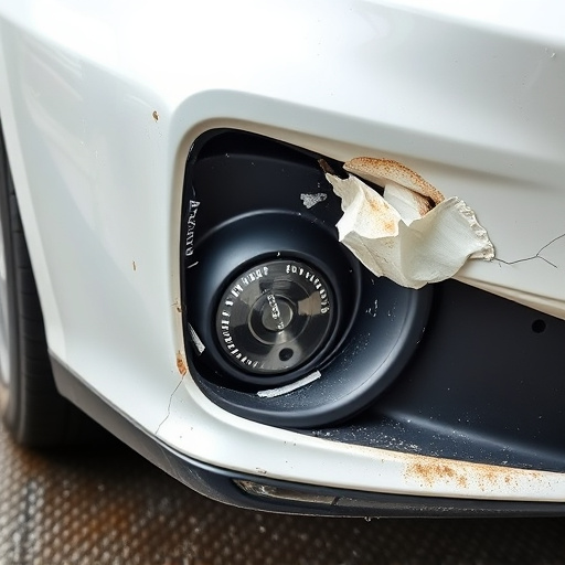 damaged car bumper