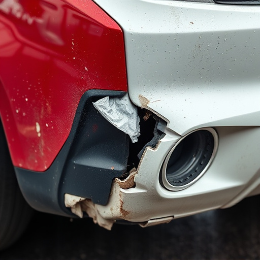 damaged car bumper