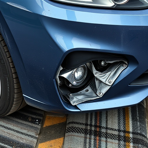 damaged car bumper