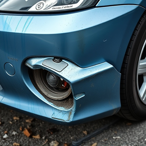 damaged car bumper
