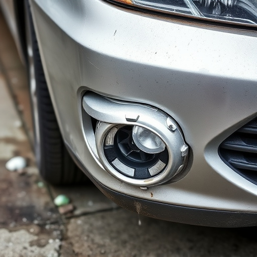damaged car bumper