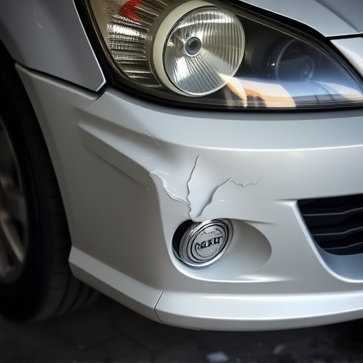 damaged car bumper