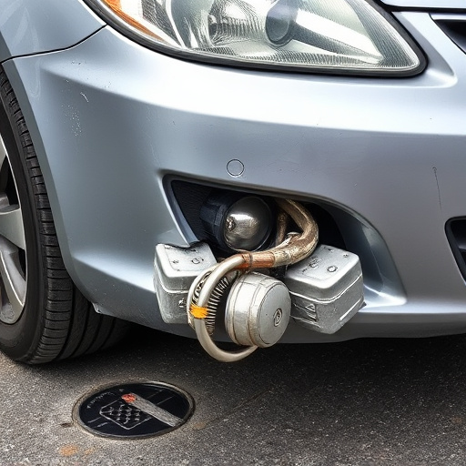 damaged car bumper