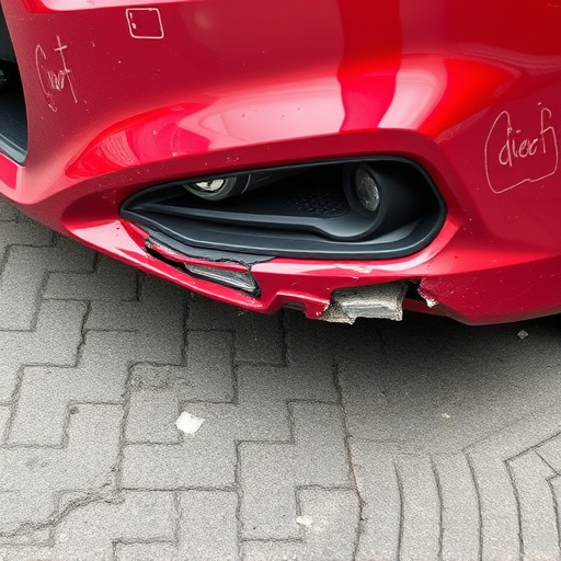 damaged car bumper