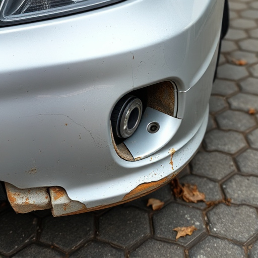 damaged car bumper