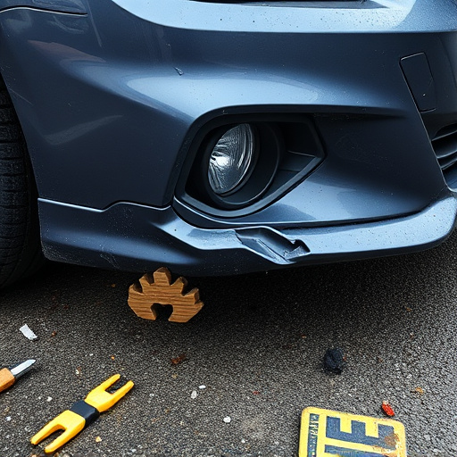 damaged car bumper