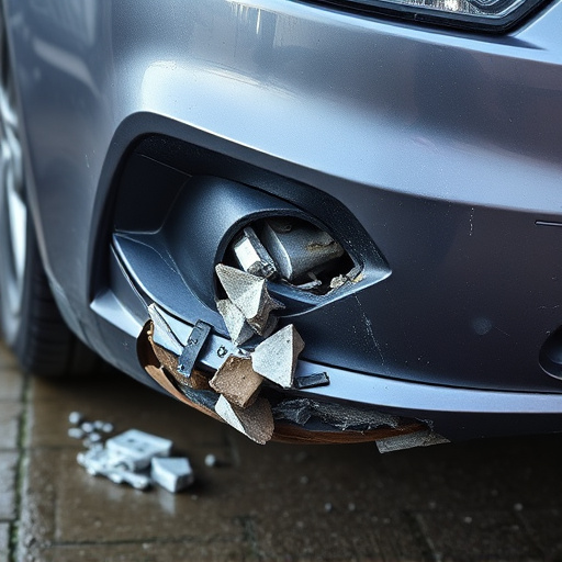 damaged car bumper