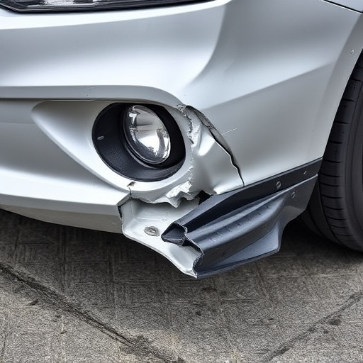 damaged car bumper