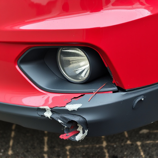 damaged car bumper